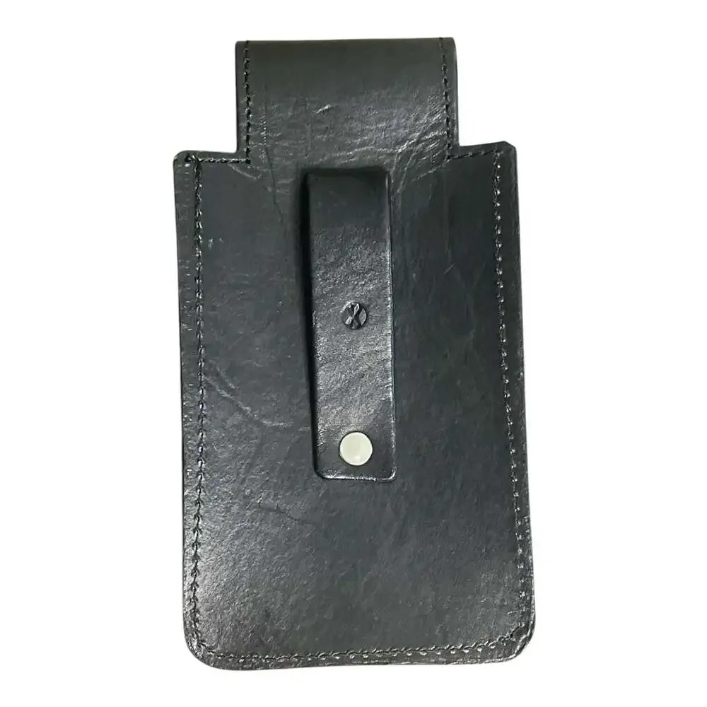 Western Cowhide Leather Phone Holster Case with Rooster Concho and Rhinestones